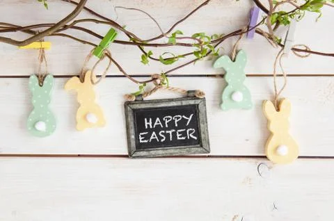 Colorful easter decorations Stock Photos