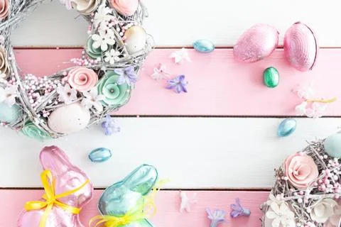 Colorful easter decorations Stock Photos