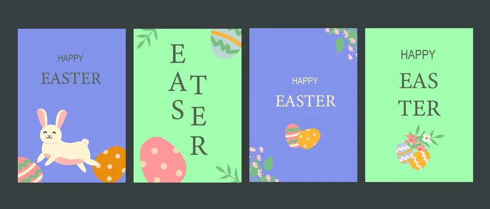 Colorful easter design with geometric patterns and symbols for cards and 스톡 일러스트