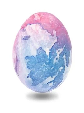 Colorful easter egg with abstract pattern isolated on white background Stock Photos