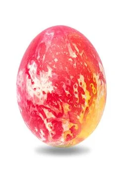 Colorful easter egg with abstract pattern isolated on white background Stock Photos