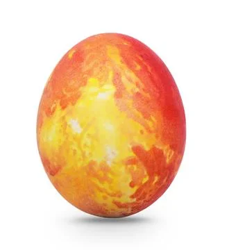 Colorful easter egg with abstract pattern isolated on white background Stock Photos