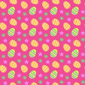 Colorful easter egg and flower pattern for festive spring designs Stock Illustration