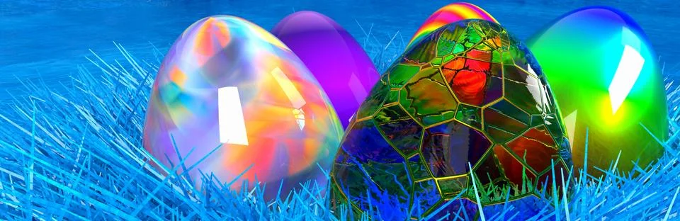 Colorful Easter egg banner Stock Illustration