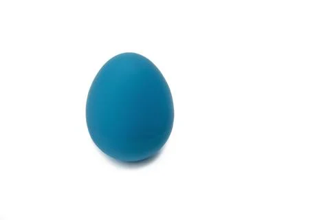 Colorful easter egg. The blue egg is isolated on a white background 스톡 사진
