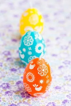 Colorful easter egg candles Stock Photos