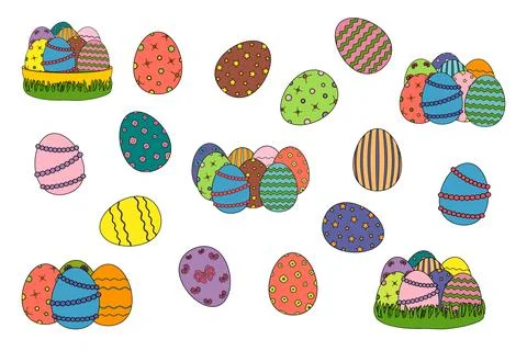 Colorful Easter Egg Collection Illustrazione stock