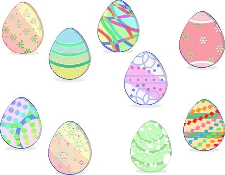 Colorful Easter egg color vector that looks beautiful and randomly arranged Stock Illustration