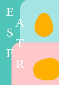 Colorful easter egg design with modern geometric patterns in pastel shades Stock Illustration