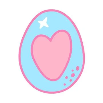 Colorful Easter egg in dopamine style Stock Illustration