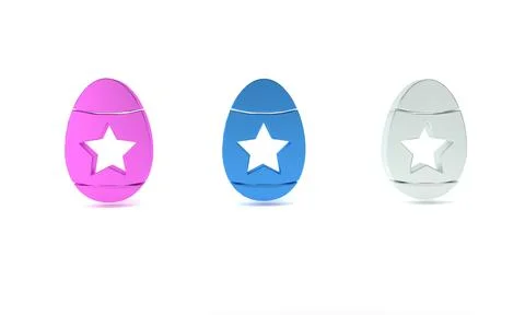 Colorful Easter egg icon isolated on white background. Happy Easter. Minima.. イラスト素材