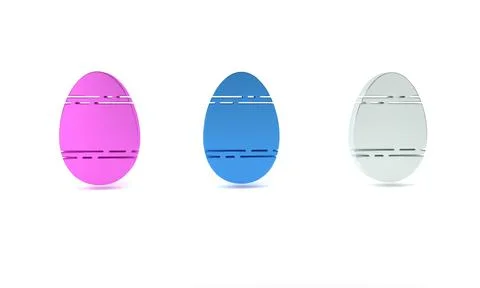 Colorful Easter egg icon isolated on white background. Happy Easter. Minima.. Stock Illustration