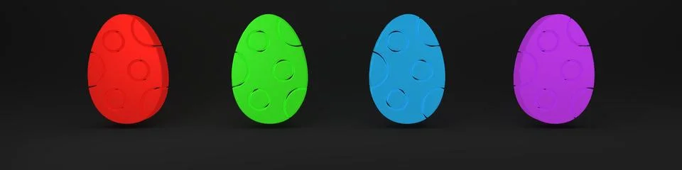Colorful Easter egg icon isolated on black background. Happy Easter. Minima.. 스톡 일러스트