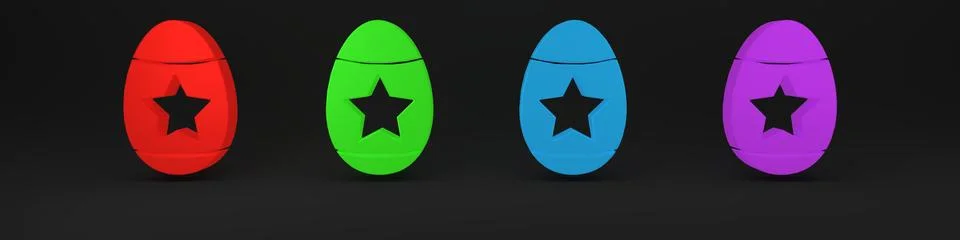 Colorful Easter egg icon isolated on black background. Happy Easter. Minima.. 스톡 일러스트