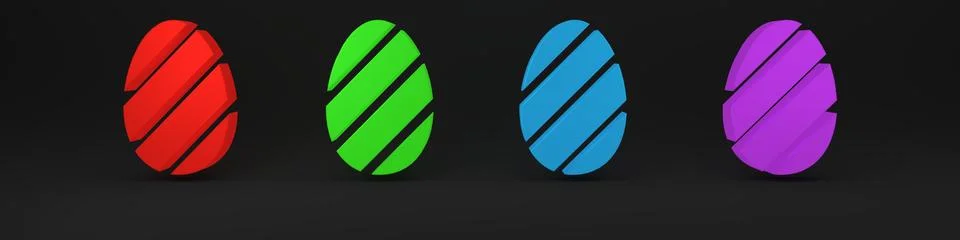 Colorful Easter egg icon isolated on black background. Happy Easter. Minima.. 스톡 일러스트