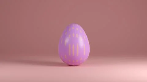 Colorful Easter egg isolated on pink background - 3D rendering イラスト素材
