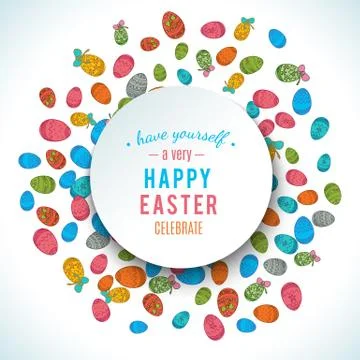 Colorful easter egg isolated on white background. Vector illustration Stock Illustration