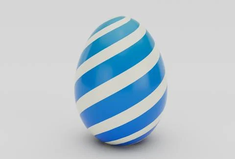 Colorful Easter Egg minimal 3d rendering on white background Stock Illustration