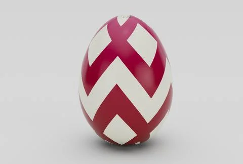 Colorful Easter Egg minimal 3d rendering on white background Stock Illustration