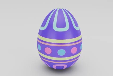 Colorful Easter Egg minimal 3d rendering on white background Stock Illustration