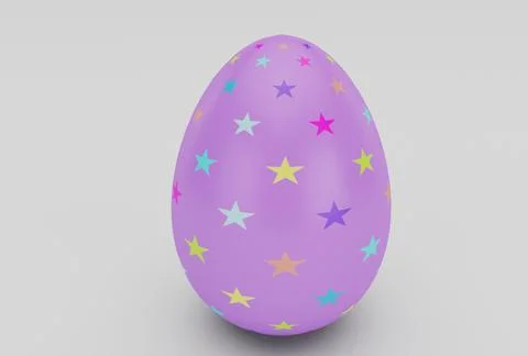 Colorful Easter Egg minimal 3d rendering on white background Stock Illustration