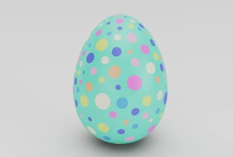 Colorful Easter Egg minimal 3d rendering on white background Stock Illustration