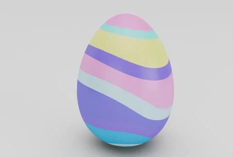 Colorful Easter Egg minimal 3d rendering on white background Stock Illustration