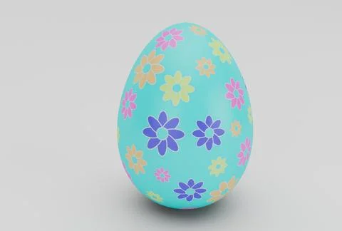 Colorful Easter Egg minimal 3d rendering on white background Stock Illustration