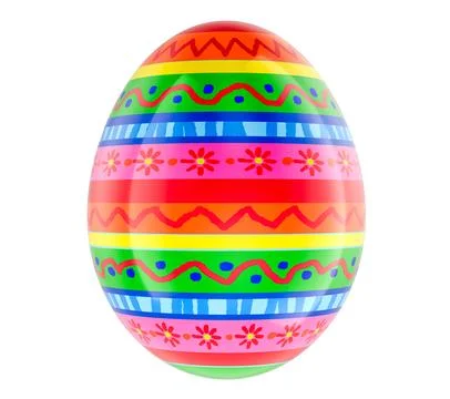 Colorful Easter egg with ornament. 3d rendering Stock Illustration