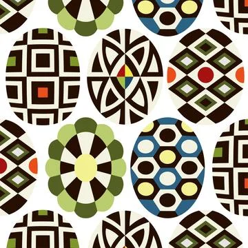 Colorful easter egg pattern flat design vector illustration set イラスト素材