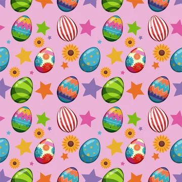 Colorful Easter Egg Pattern Stock Illustration