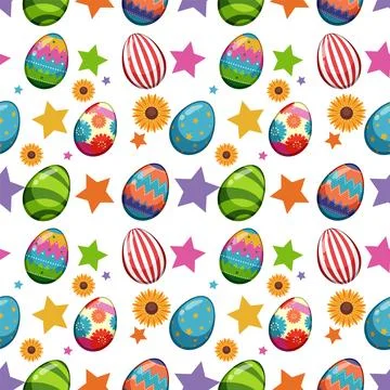 Colorful Easter Egg Pattern イラスト素材