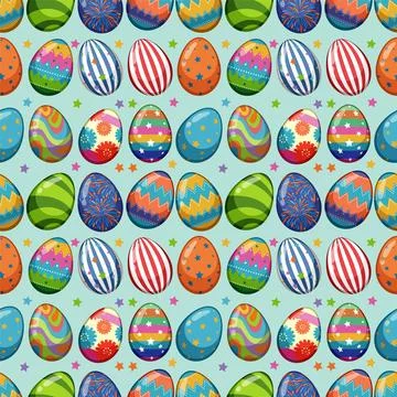 Colorful Easter Egg Pattern 库存插图