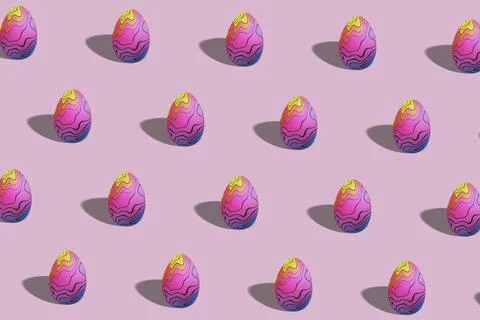 Colorful Easter egg pattern made, trendy style Illustrazione stock