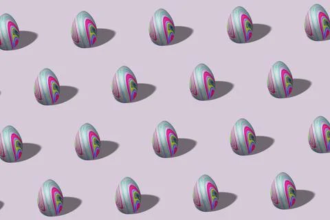 Colorful Easter egg pattern made, trendy style Illustrazione stock