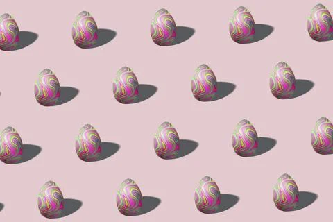 Colorful Easter egg pattern made, vivid egg, Liquid marble Stock Illustration