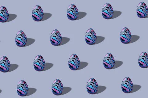 Colorful Easter egg pattern made, vivid egg, Liquid marble Stock Illustration