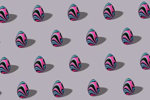 Colorful Easter egg pattern made, vivid egg, Liquid marble Illustrazione stock