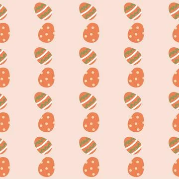 Colorful easter egg patterns in repeating rows for festive design Stock Illustration