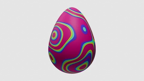 Colorful Easter Egg Rotation On Alpha Background Stock Footage 303519496