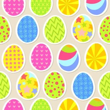 Colorful easter egg seamless background.  illustration 스톡 일러스트
