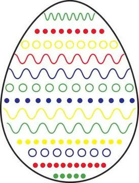 Colorful easter egg with various decorative patterns Иллюстрация
