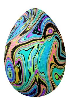 Colorful Easter Egg, vivid egg, Liquid marble Stock Illustration