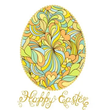 Colorful easter egg on white background Stock Illustration