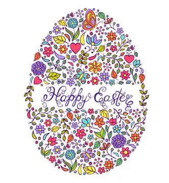 Colorful easter egg on white background Stock Illustration
