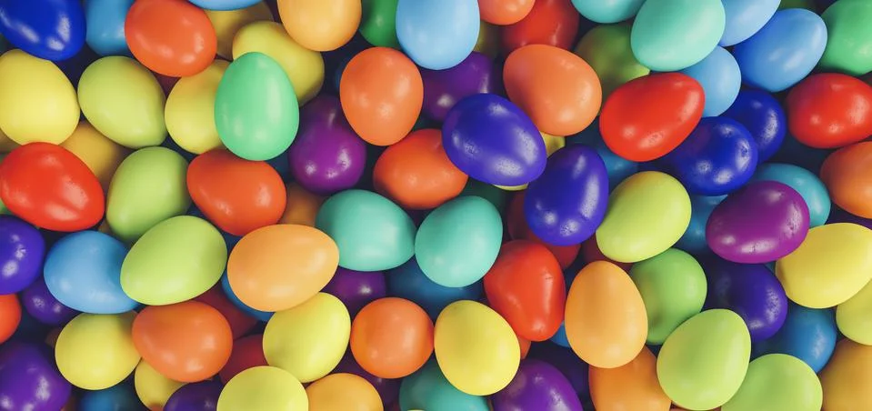 Colorful easter eggs - 3D Rendering Illustration Stock Illustration