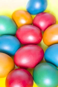 Colorful Easter Eggs from Above Stock Photos