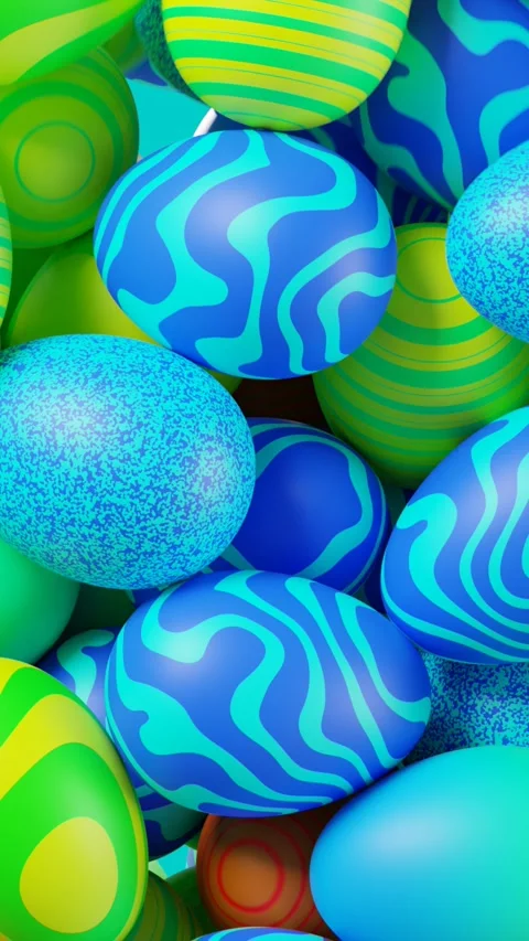 Colorful Easter eggs are painted. 3D looping animation. Stock Footage 266946706