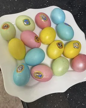 Colorful easter eggs background. Alot of painted Easter eggs as background,.. 库存照片