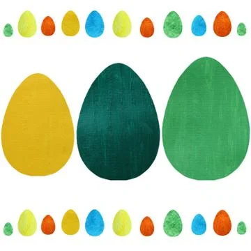 Colorful easter eggs background. Brush strokes design. イラスト素材